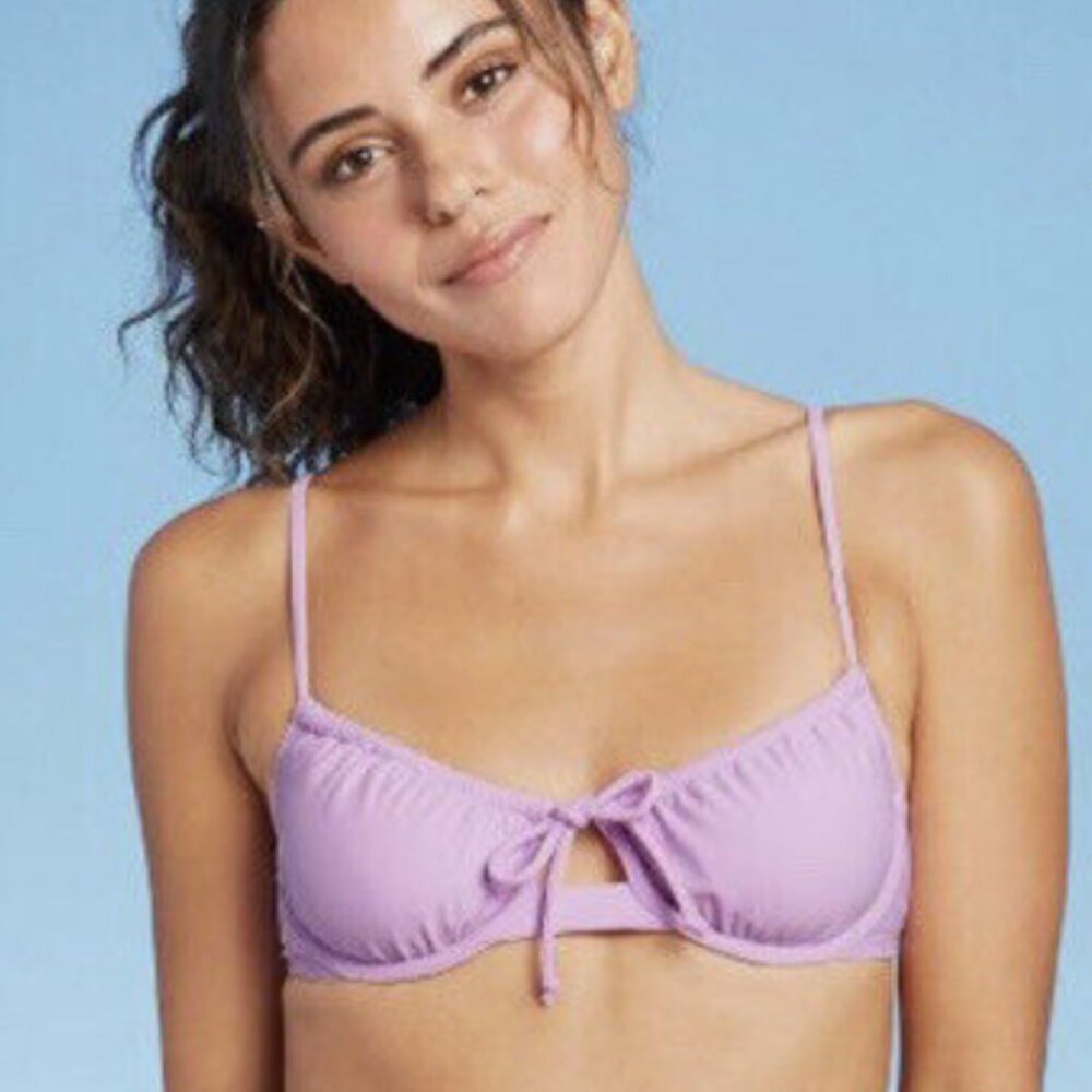 Xhilaration Shirred Underwire Bikini Top Lavender